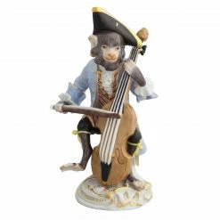 Aktion 💯 Meissen Baßgeiger Affenkapelle 13 Cm ⭐