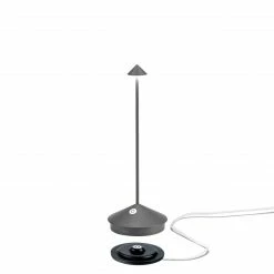 Budget ⭐ Zafferano Tischlampe LED 29 Cm Dimmbar Dunkelgrau ⭐